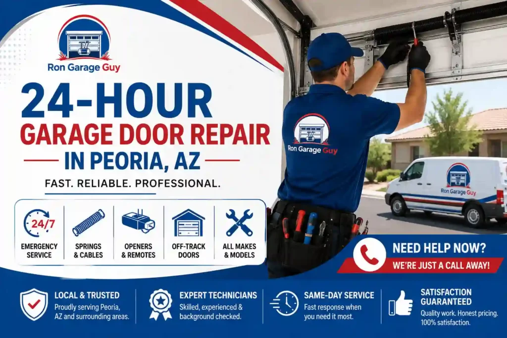 24-Hour Garage Door Repair in Peoria, AZ: Common Emergencies and When to Call a Professional
